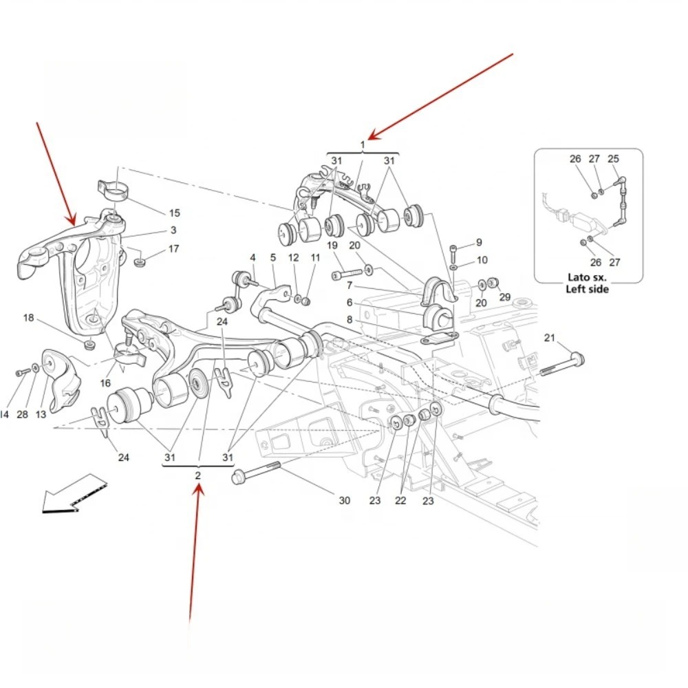 980139893 980139894 Control arm suspension kit For  GranCabrio GranTurismo Quattroporte M145 M139